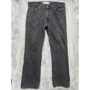 Vintage Levis 505‎ Jeans Mens 38x30 Black Paint Splatter Regular Fit Distressed